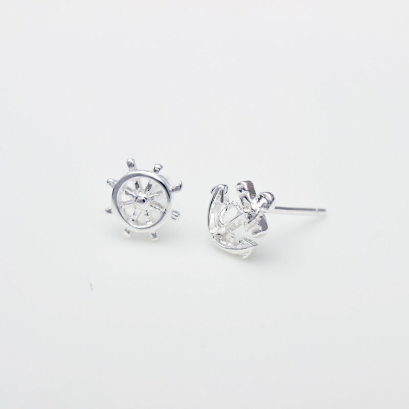 S925 silver earrings anchor earrings