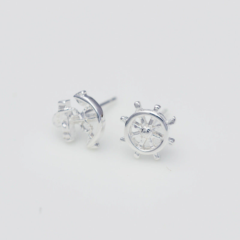 S925 silver earrings anchor earrings